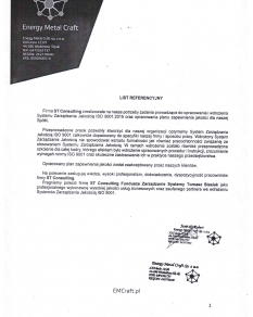 List Referencyjny EMC Sp. z o.o.